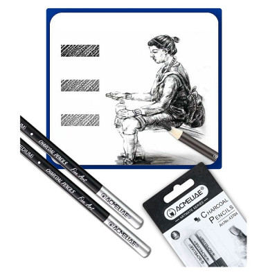 Угольные карандаши, 3 шт. разной жесткости 43704