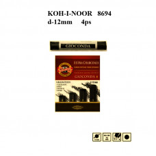 Набор угля хдожественного, d12mm, черный, 4шт. различной твердости-мягкости. KOH-I-NOOR 8694