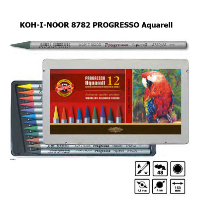 Набір акварельних олівців 24 шт., бездеревний лаковий корпус, Progresso Koh-I-Noor 8784 Набір акварельних олівців 24 шт., бездеревний лаковий корпус, Progresso Koh-I-Noor 8784