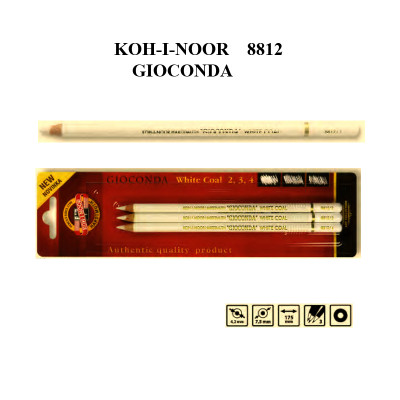 Набор угля хдожественного, белый, Экстра, 3шт. различной твердости. KOH-I-NOOR 8812 Набор угля хдожественного, белый, Экстра, 3шт. различной твердости. KOH-I-NOOR 8812
