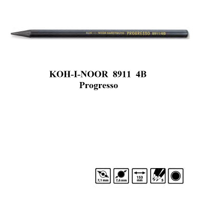 Карандаш бездревесный Progresso 8911 4B, Koh-i-Noor Карандаш бездревесный Progresso 8911 4B, Koh-i-Noor
