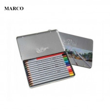 Набір акварельних олівців, 12 шт., в металевому пеналі, Marco Raffine 7120-12TN