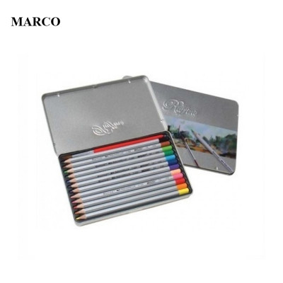 Набір акварельних олівців, 12 шт., в металевому пеналі, Marco Raffine 7120-12TN Набір акварельних олівців, 12 шт., в металевому пеналі, Marco Raffine 7120-12TN