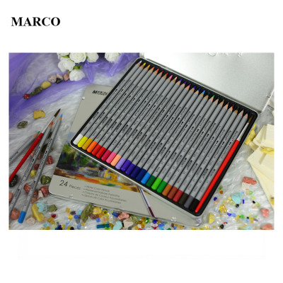Набір акварельних олівців, 24 шт., в металевому пеналі, Marco Raffine 7120-24TN Набір акварельних олівців, 24 шт., в металевому пеналі, Marco Raffine 7120-24TN