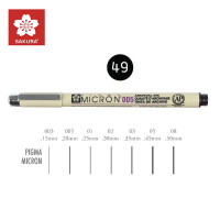 Чорний Лінер 0.2 мм., PIGMA Micron (0.05), Sakura