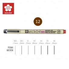 Красный Линер 0.45мм, PIGMA Micron (0.5), Sakura