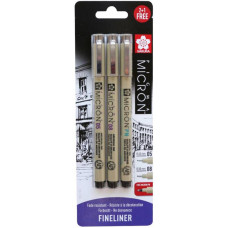 Набор линеров, 3 шт. (0.5, 0.8, PN ручка), PIGMA MICRON Sakura