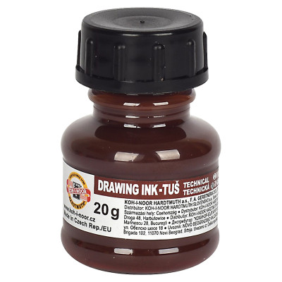 Тушь для черчения KOH-I-NOOR 141727, 20г.,коричневая