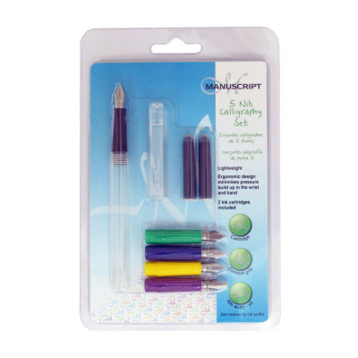 Набір для каліграфії, 5 Nib Calligraphy Set (5 пер, 2 картриджи), Manuscript