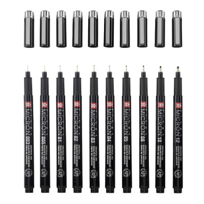 Черные линеры PIGMA MICRON, 10 шт. в наборе POXSDKB10