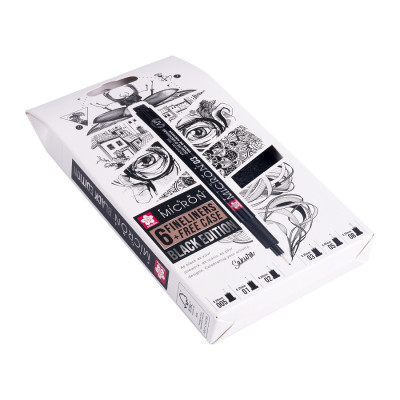Черные линеры PIGMA MICRON, 6 шт. в наборе POXSDKB6