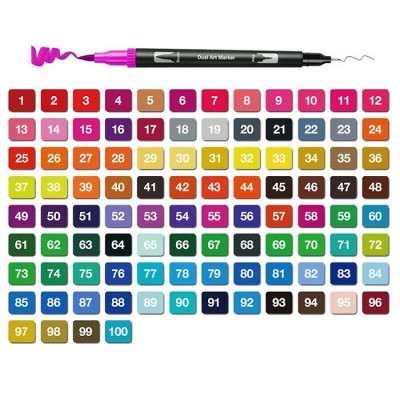 Набор акварельных скетч маркеров 100шт. SMW-100DB