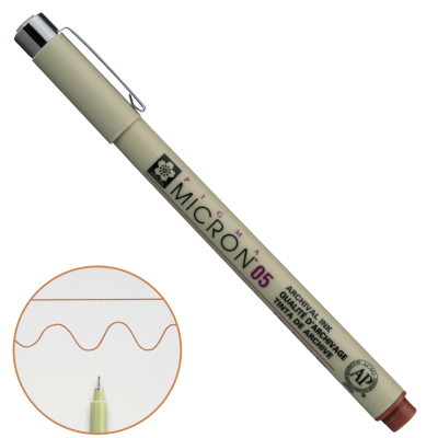 Коричневый Линер 0.45мм, PIGMA Micron (0.5), Sakura