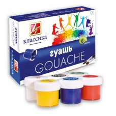 Набір гуашевих фарб, 6 кольорів по 20 мл., Класика Луч 19С1275-08 Набір гуашевих фарб, 6 кольорів по 20 мл., Класика Луч 19С1275-08
