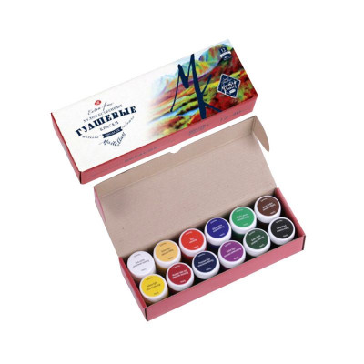 Набір гуашевих фарб, 12 кольорів по 40 мл., Майстер клас 1741010 