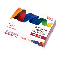 Набір гуашевих фарб, 12 кольорів по 40мл, MODERN ROSA Studio