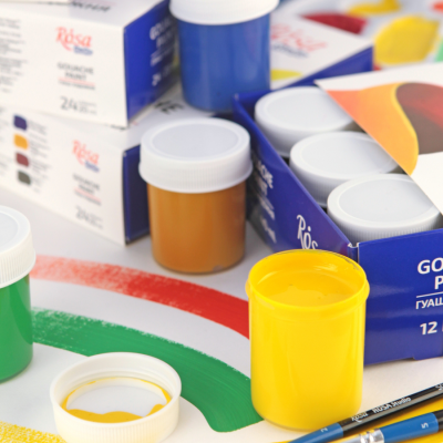 Гуашеві фарби ROSA, 24 кольори по 20 мл., 221549