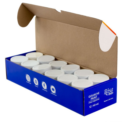 Гуашеві фарби ROSA, 12 кольорів по 40 мл., 221550