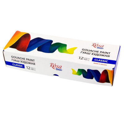 Гуашеві фарби ROSA, 12 кольорів по 40 мл., 221550