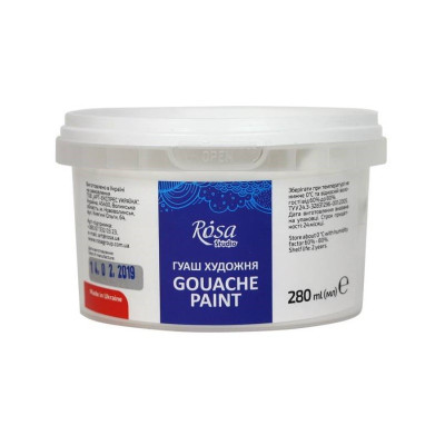 Фарба гуашева Білила титанові ROSA 280 мл.