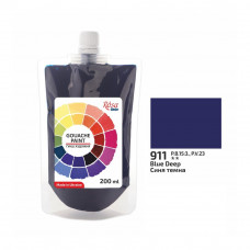 Синя темна гуашева фарба, 200 мл., ROSA Studio