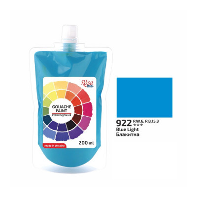 Фарба гуашева Блакитна Роса 200мл