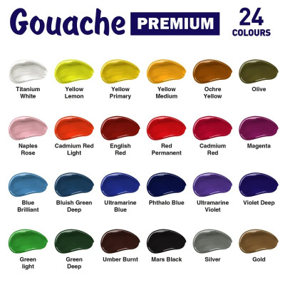Гуашеві фарби ART Kompozit, 24 кольори по 20 мл.