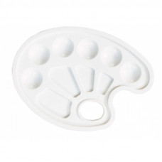 Палитра пластиковая овальная с лунками (17*23.5 см.), ЛУЧ 9С469-08