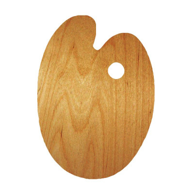 Палитра 20*30 см, деревянная, промаслянная, овальная