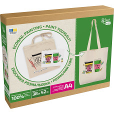 Экосумка-раскраска с красками по ткани, Coffee Time, 38х42 см, набор ROSA Talent Экосумка-раскраска с красками по ткани, Coffee Time, 38х42 см, набор ROSA Talent