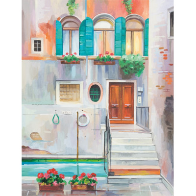 Будиночок-причал. Акрилова картина по контуру. Набір.