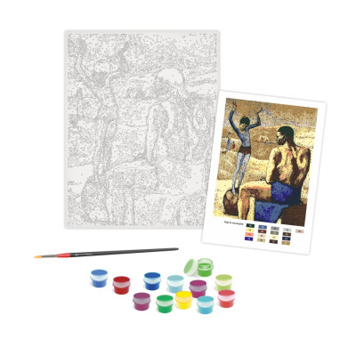 Дівчина на кулі, акрилова картина за номерами, набір Rosa Start