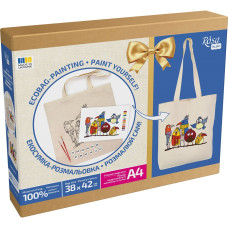 Экосумка-раскраска с красками по ткани, Funny Birds, 38х42 см, набор ROSA Talent Экосумка-раскраска с красками по ткани, Funny Birds, 38х42 см, набор ROSA Talent