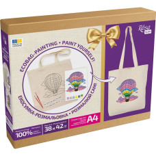 Екосумка-розмальовка з фарбами по тканині, Політ над хмарами, 38х42 см., набір ROSA Talent Екосумка-розмальовка з фарбами по тканині, Політ над хмарами, 38х42 см., набір ROSA Talent