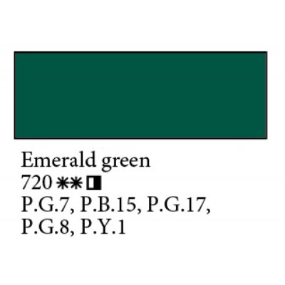 Изумрудная масляная краска, 46мл, Ладога 720