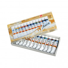 Набір олійних фарб, 12 кольорів по 18 мл., Ладога Невська 1241004 Палітра