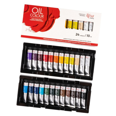Олійні фарби художні, набір 24*10 мл. Rosa 131017