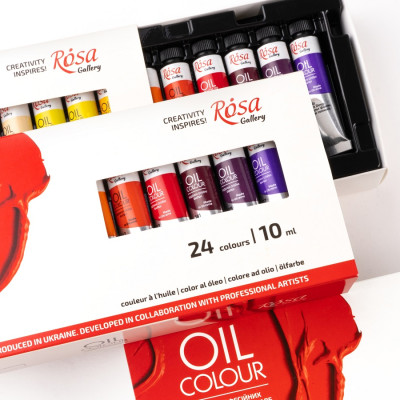 Олійні фарби художні, набір 24*10 мл. Rosa 131017