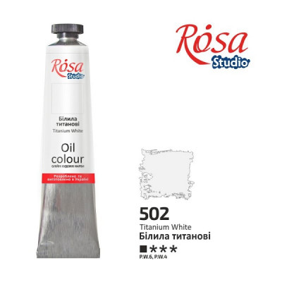 Білила титанові, 60мл, олійна фарба ROSA Studio