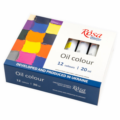 Олійні фарби художні, набір 12*20 мл. Rosa 131013