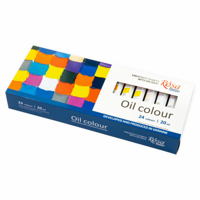 Набір олійних фарб, 24 кольори по 20 мл., ROSA Studio