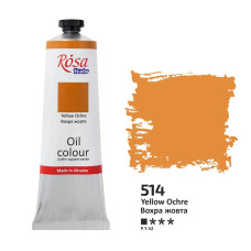 Вохра жовта олійна фарба, 100 мл., 514 ROSA Studio
