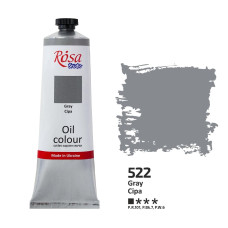 Сіра олійна фарба, 100 мл., 522 ROSA Studio