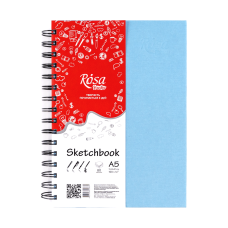 Блокнот А5, для рисунка и графики, 80 листов на спирали, 100 г/м2, голубой, ROSA Studio