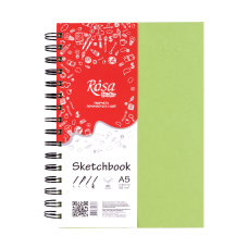 Блокнот А5, для рисунка и графики, 80 листов на спирали, 100 г/м2, фисташковый, ROSA Studio