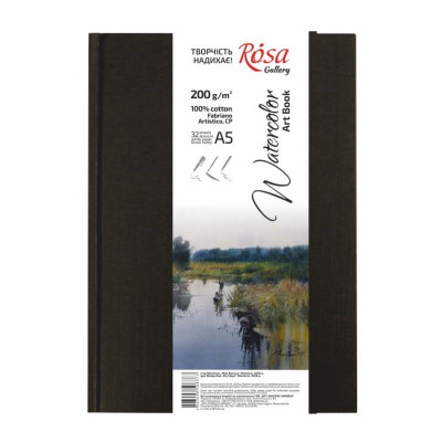 Блокнот для акварели A5, 200г/м2, середнее зерно, 32 листа, Artistico CP (Fabriano), ROSA Gallery