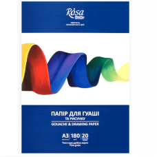 Набор бумаги для гуаши и рисунка, А3, 20 л., 180 г/м2, ROSA Studio
