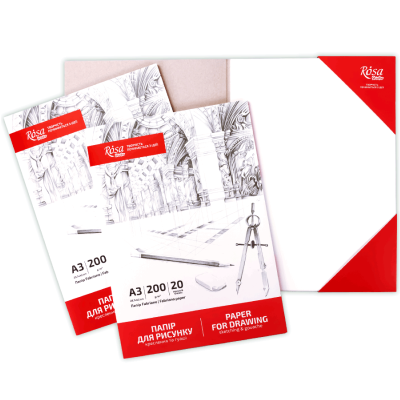 Набор бумаги для рисунка 200гм2, A3 ROSA 16921010