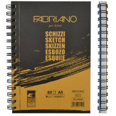 Альбом для эскизов, А5 (14,8х21см), 60 л., 90 г/м2, на спирали, Schizzi Sketch Fabriano