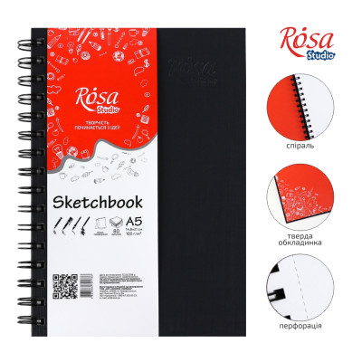 Блокнот для графики A5 80л., ROSA 16R5005